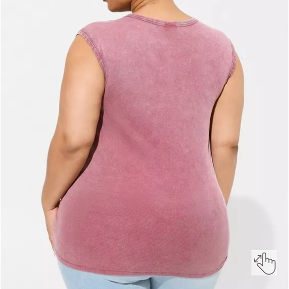 Torrid Black Cotton Modal Rib High Neck Muscle Tank Top - Picture 12 of 12